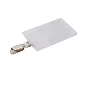 Card holder with clip and slider